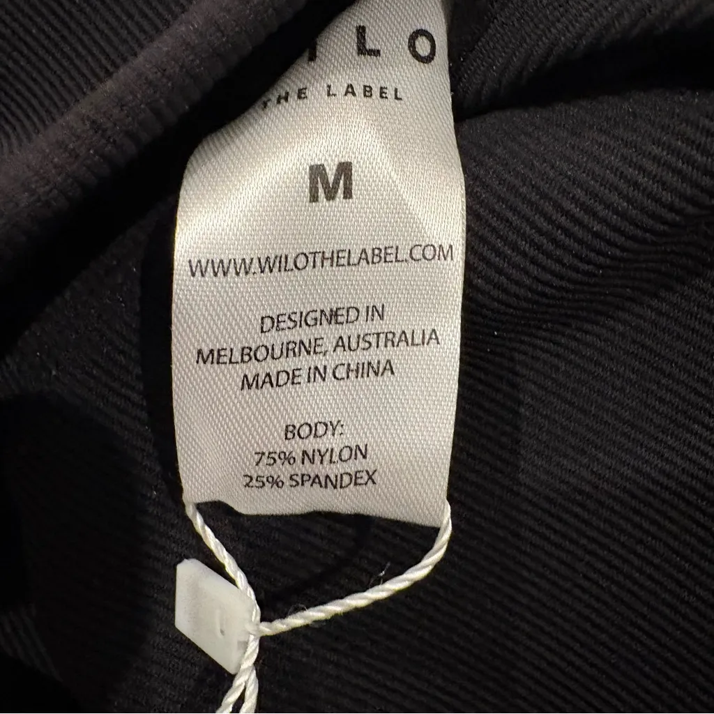 Wilo The Label Black Ribbed Tank Top & Leggings with White Piping Set, Sz M Size M - Image 12