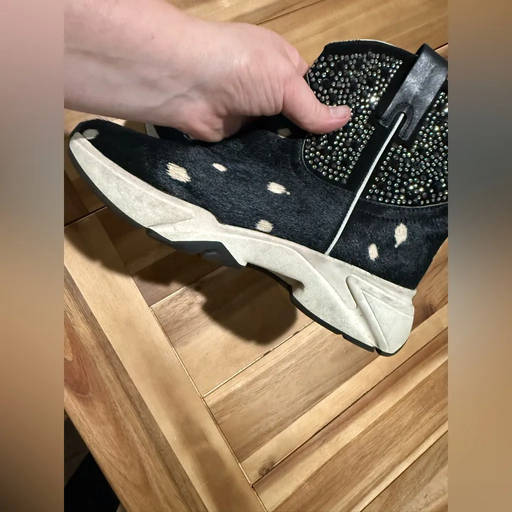 Dingo Women's SZ. 8.5 The Force Sneaker Boots Dan Post Calf Hair Leather, Black - Image 6