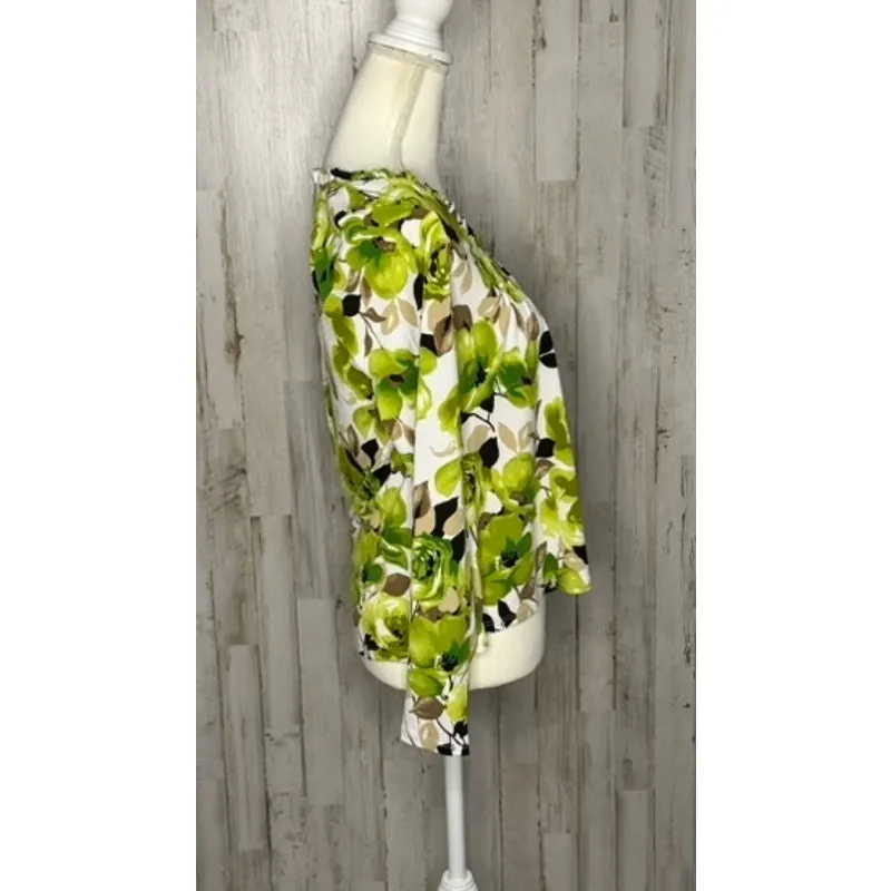 LINK Women's‎ Floral Long Sleeve Blouse Green Size Small Casual Spring Top - Image 5