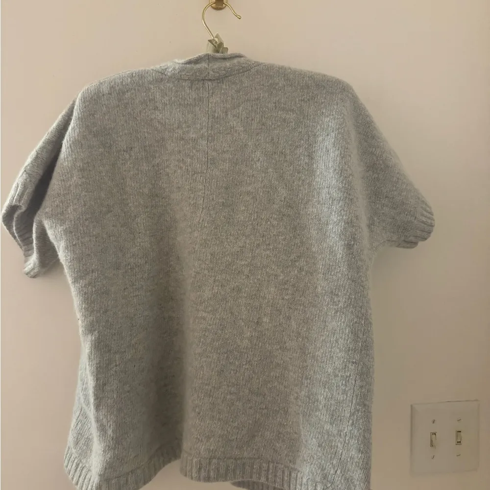 Kenar short sleeve sweater cardigan lambs wool and rabbit hair blend size S Gray - Image 4