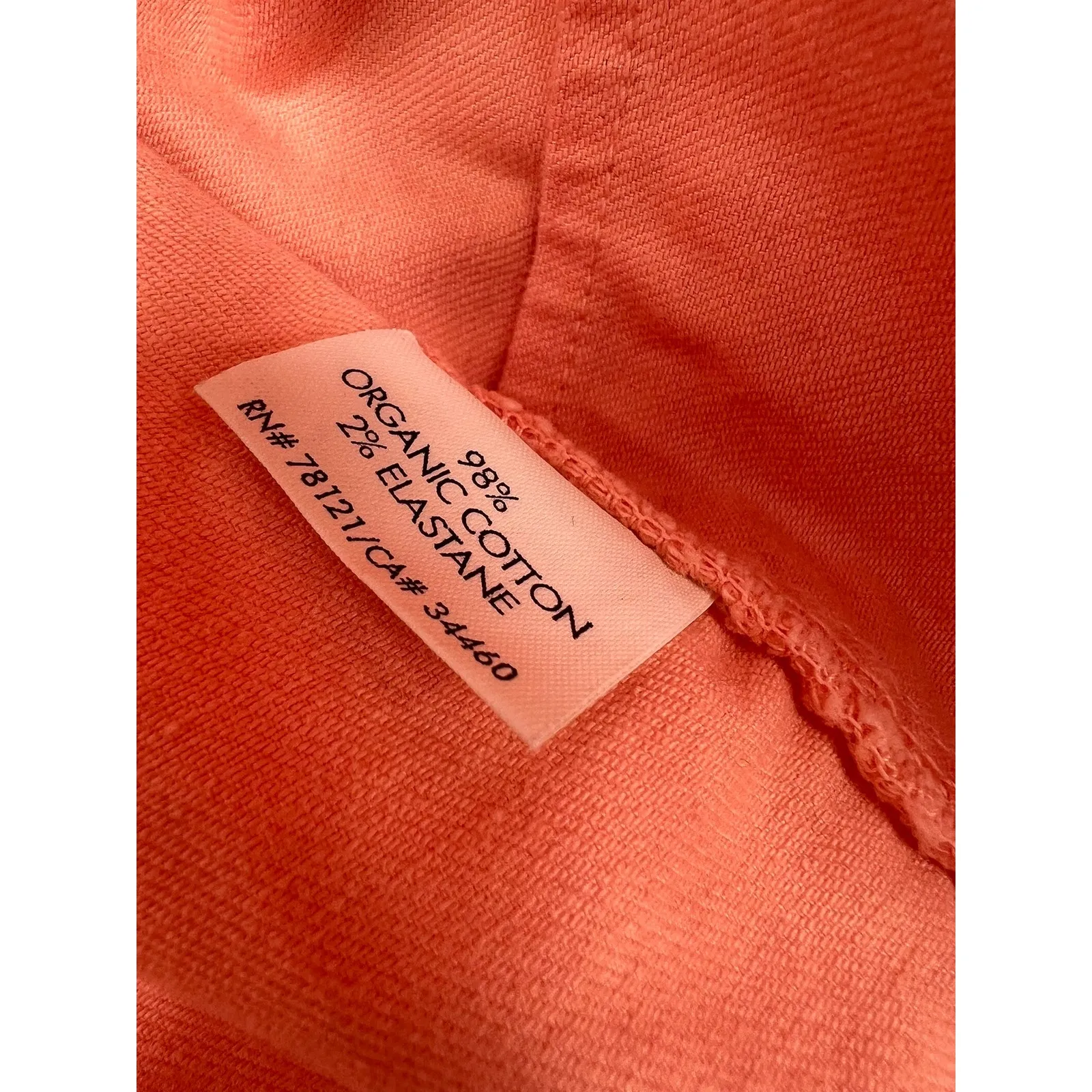 EILEEN FISHER | XL | Peach Pink  Denim Jean Jacket Womens Top Stretch - Image 5