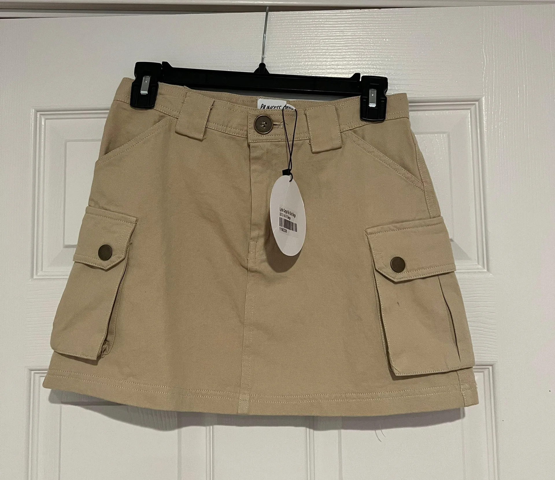 Lydie Cargo Mini Skirt Beige - Image 2