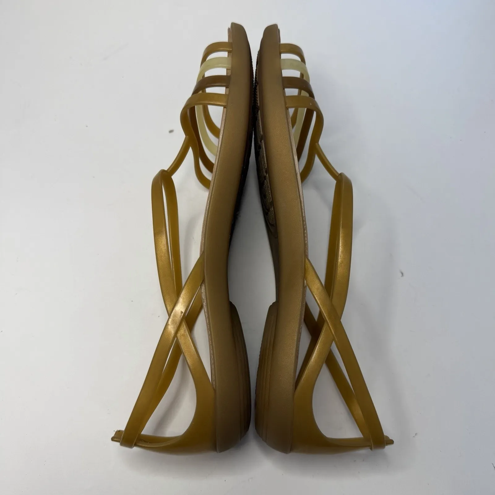 Crocs Isabella Jelly Flats 202465 Sandals Tan Gold Bronze Womens US 8 Strappy - Image 8