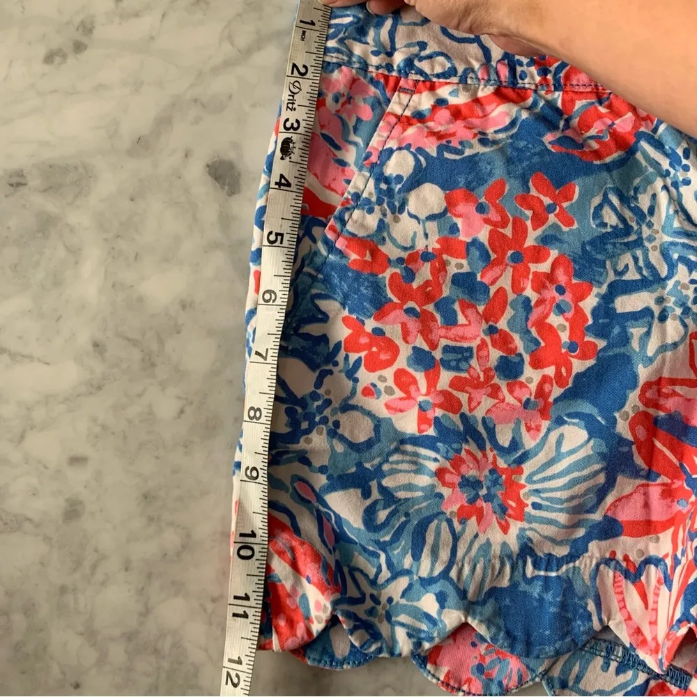 Lily Pulitzer Buttercup Scallop Hem Shorts in Bay Blue Pop Pop Glow 0 - Image 4
