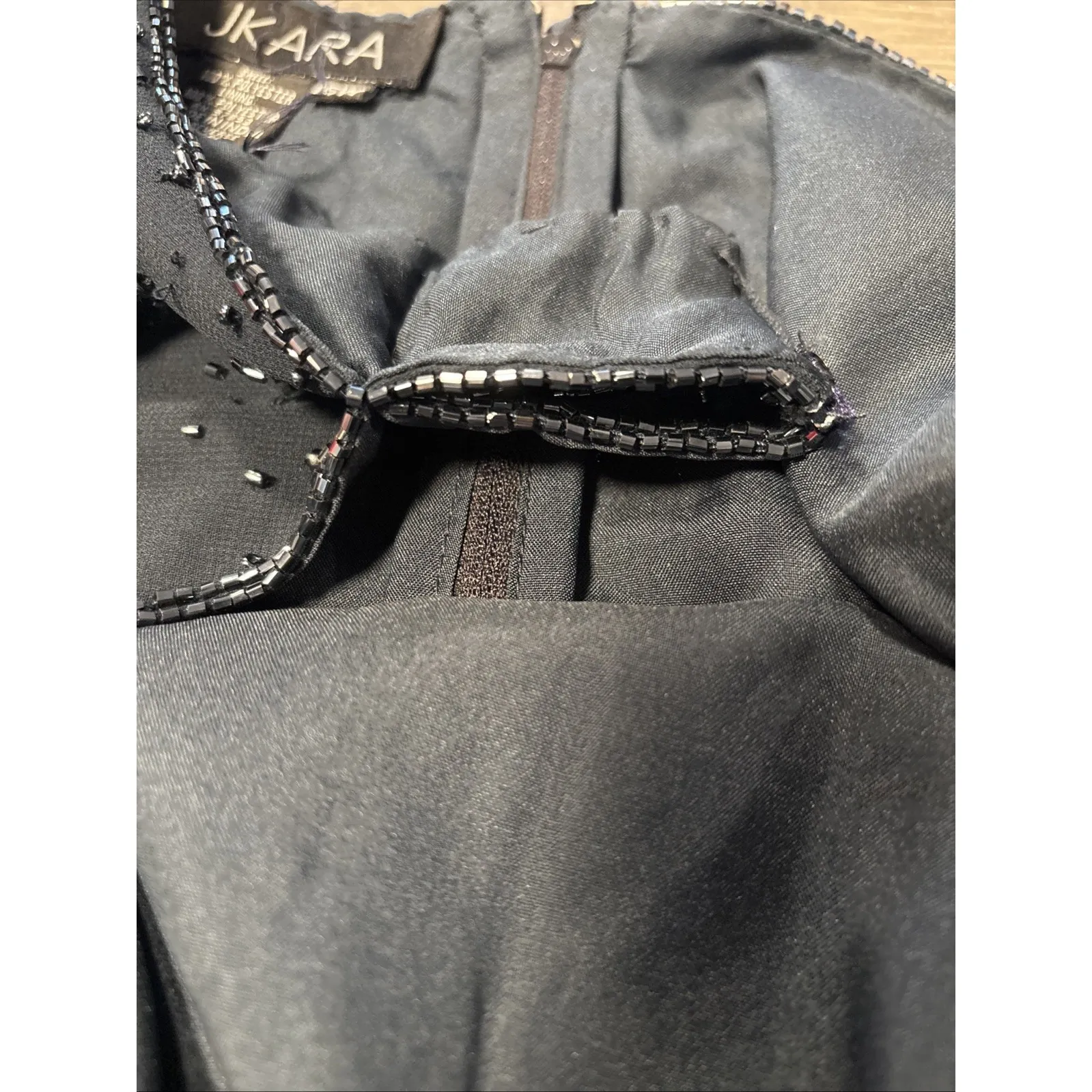 J Kara Mother of the Bride Beaded Jacket Dress Size 16 Navy Blue No Jacket - Image 9