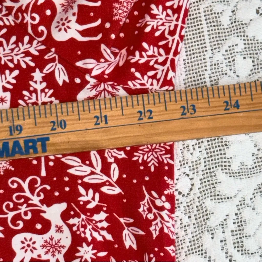 Talbots Cotton Red and White Festive Print Christmas Women's Top plus size 1X - Image 4