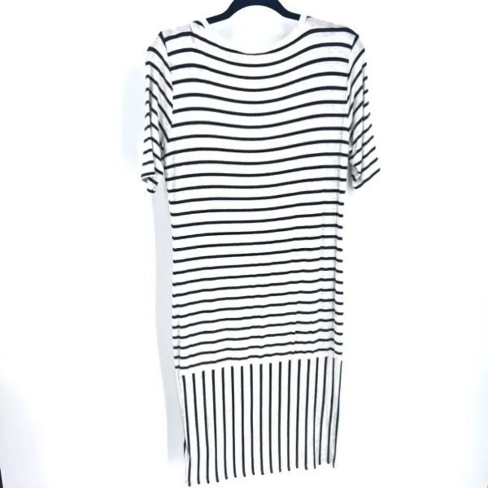 LulaRoe Women's‎ Julia Black White Striped Shirt Dress Size Large Mixed print - Image 2