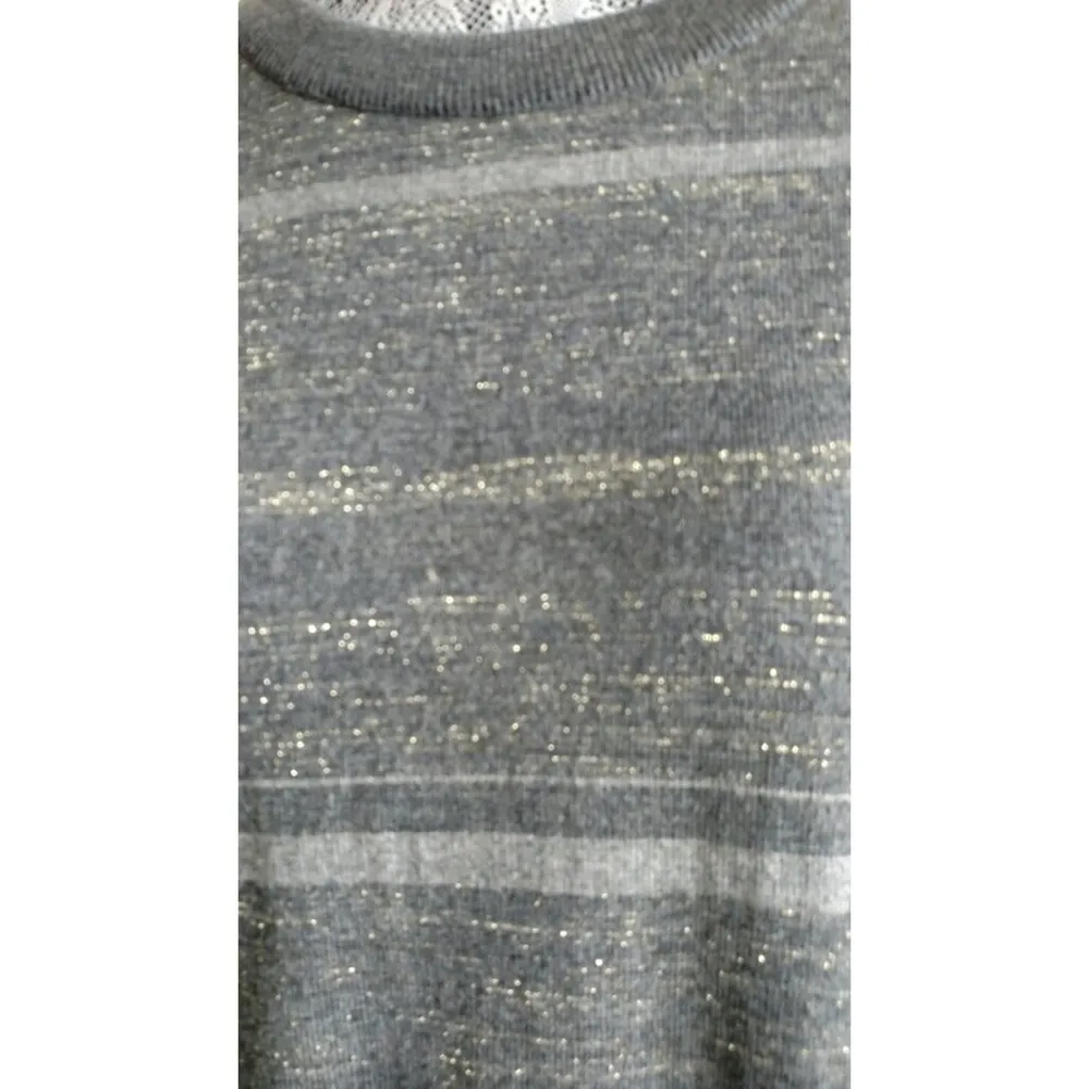 M.i.h Jeans Striped Merino Wool Sweater Metallic Crewneck New M Size M - Image 4