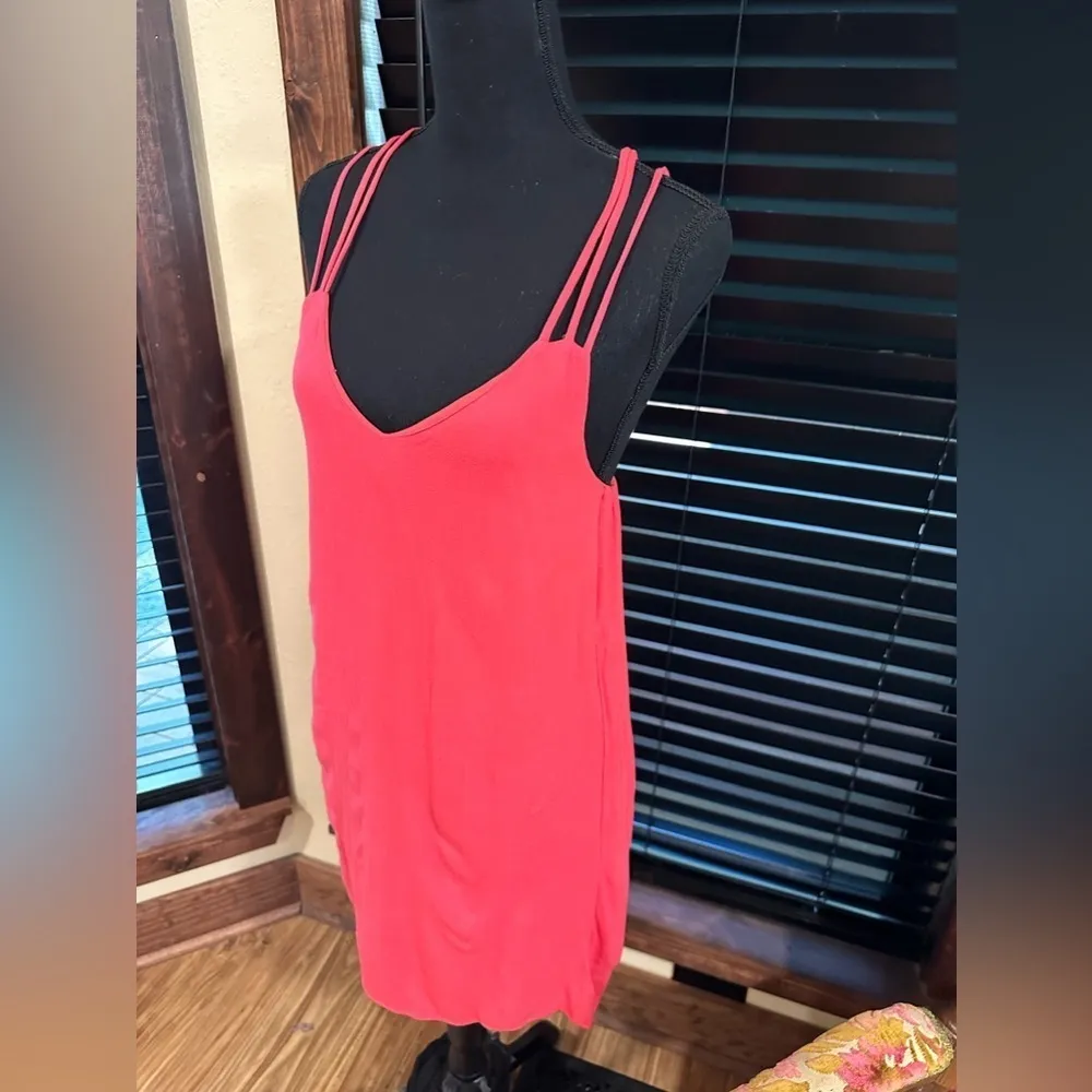 EUC ALYA Red/ orange Tank Top Dress  with embroidery on back Size S - Image 3