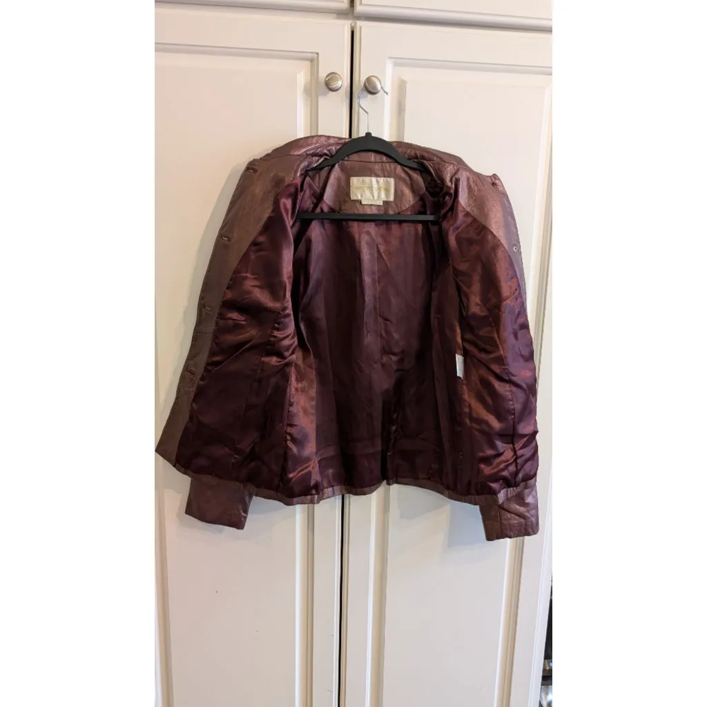 Women's Margaret Godfrey Brown Leather Jacket Size 4 - Image 7