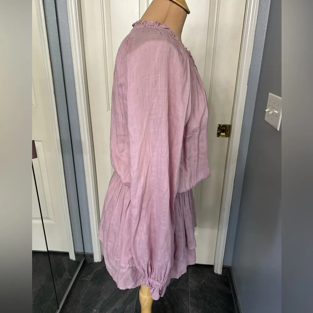 Paige Lemay Dusty Rose Pink Peasant‎ Mini Dress - Image 5