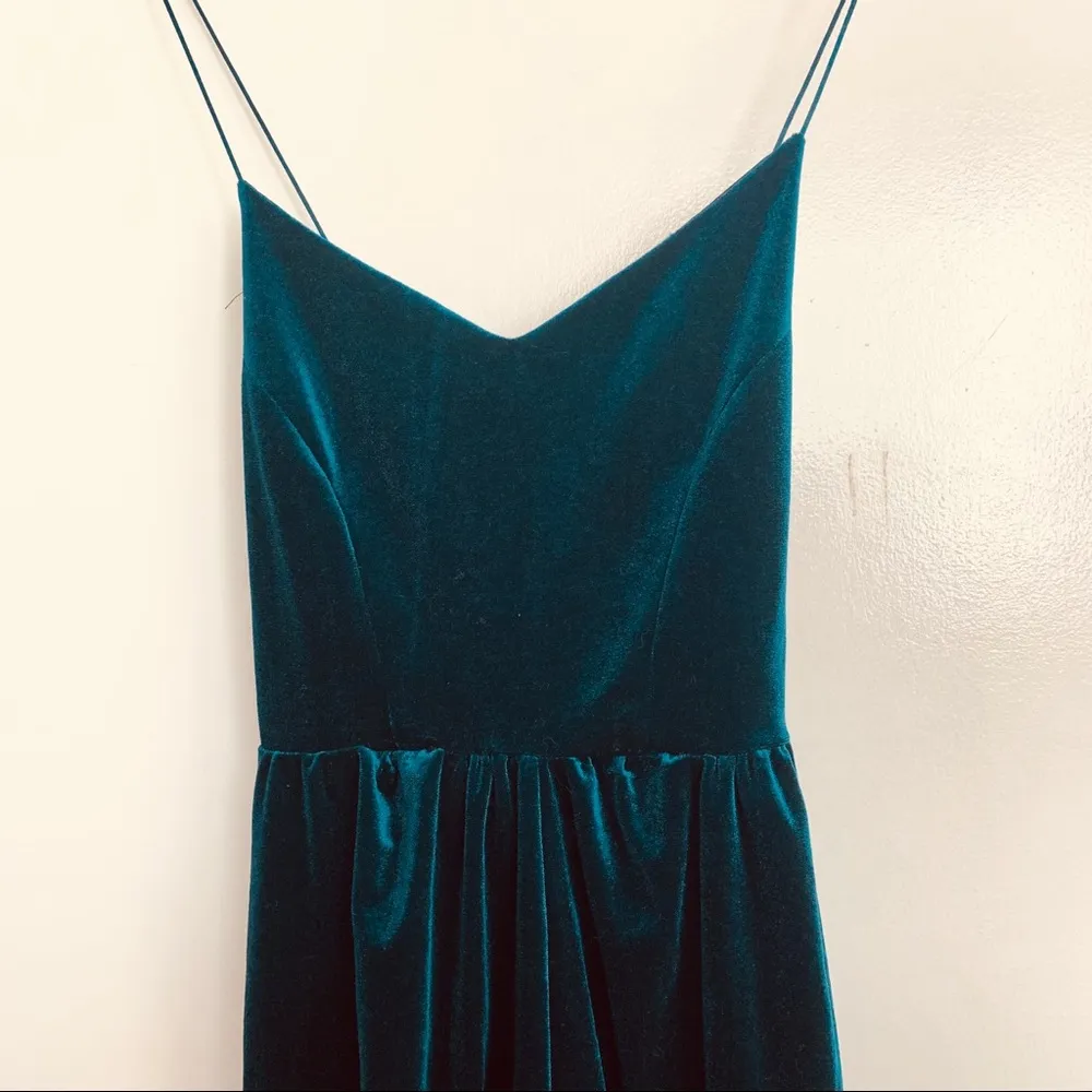 Beautiful Teal Blue Velvet Romper Size M - Image 5
