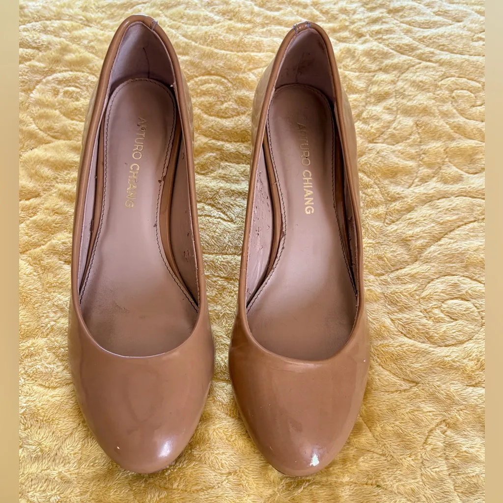Arturo Change Tan/Brown Patent High Heel Shoes - Image 4