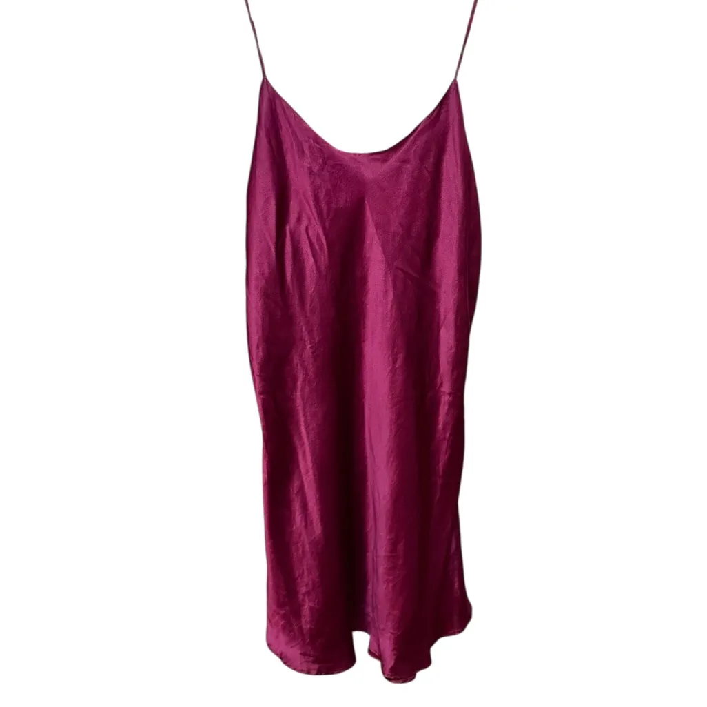 Vintage Morgan Taylor Silk Slip in Deep Maroon Coquette Aesthetic sz S 90s Indie - Image 2