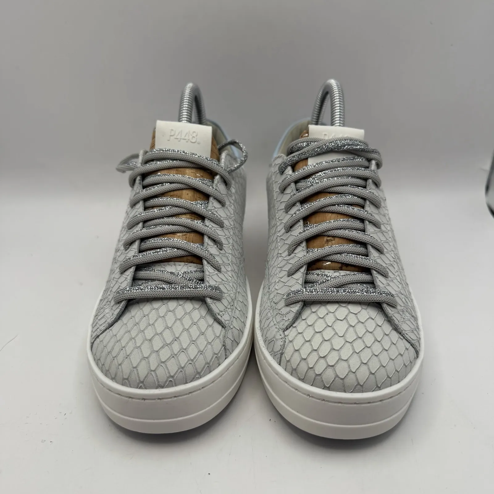 P448 Women's John Margot Sneaker Shoes Blue White Cork Size EU 37 US Size 7 - Image 3