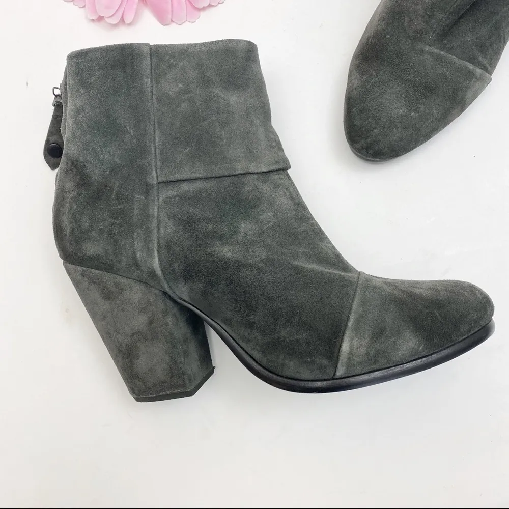 Rag and Bone  Newbury Suede Leather Ankle Boots: Dark Grey - Image 5