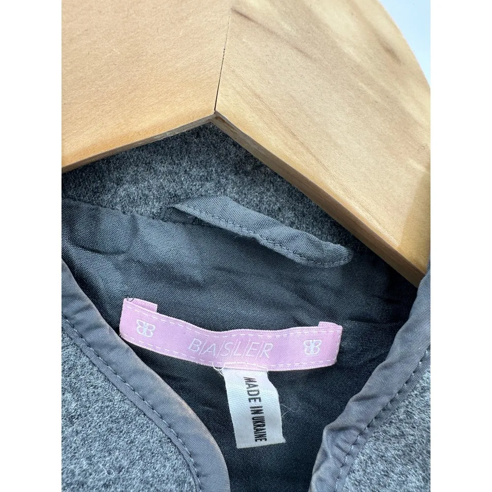 Basler Grey Ombre Animal Print Zip Up Sleeveless Vest Women's Size M - Image 5