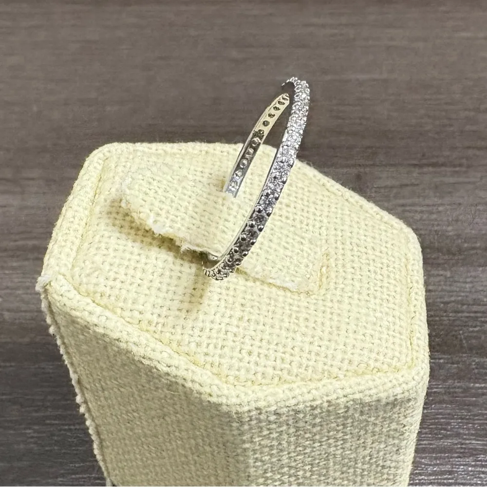 Silver Zircon Eternity Band Ring - Image 2
