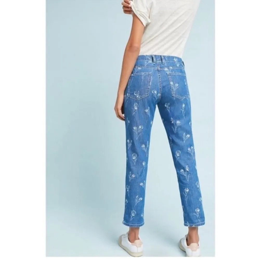 Current/Elliott The Fling Floral Straight Leg Jean Size 26 - Image 2