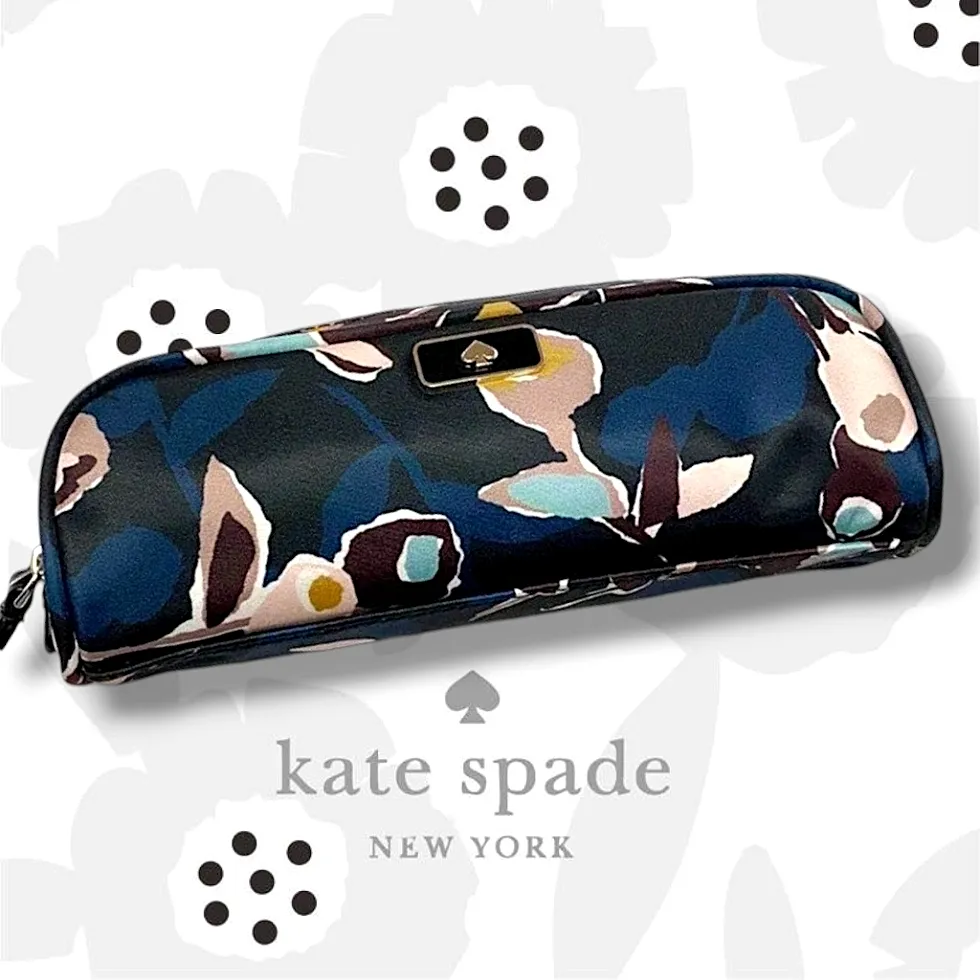 Kate Spade New York Dawn Paper Rose Makeup Pouch Clutch Pencil Case - Image 7