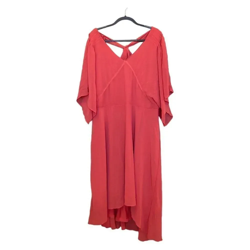 CITY CHIC Adore Dress in Fruit Punch Chiffon Flutter Sleeves Size 22 - Image 3