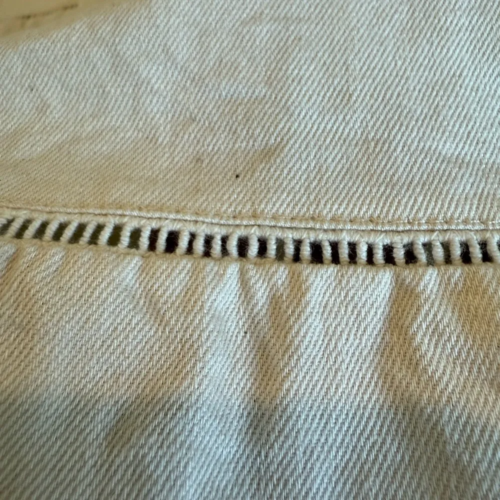 Old Navy Women Square Neck Longsleeve Cream Top Size Large Tiered Cotton Spring - Image 4