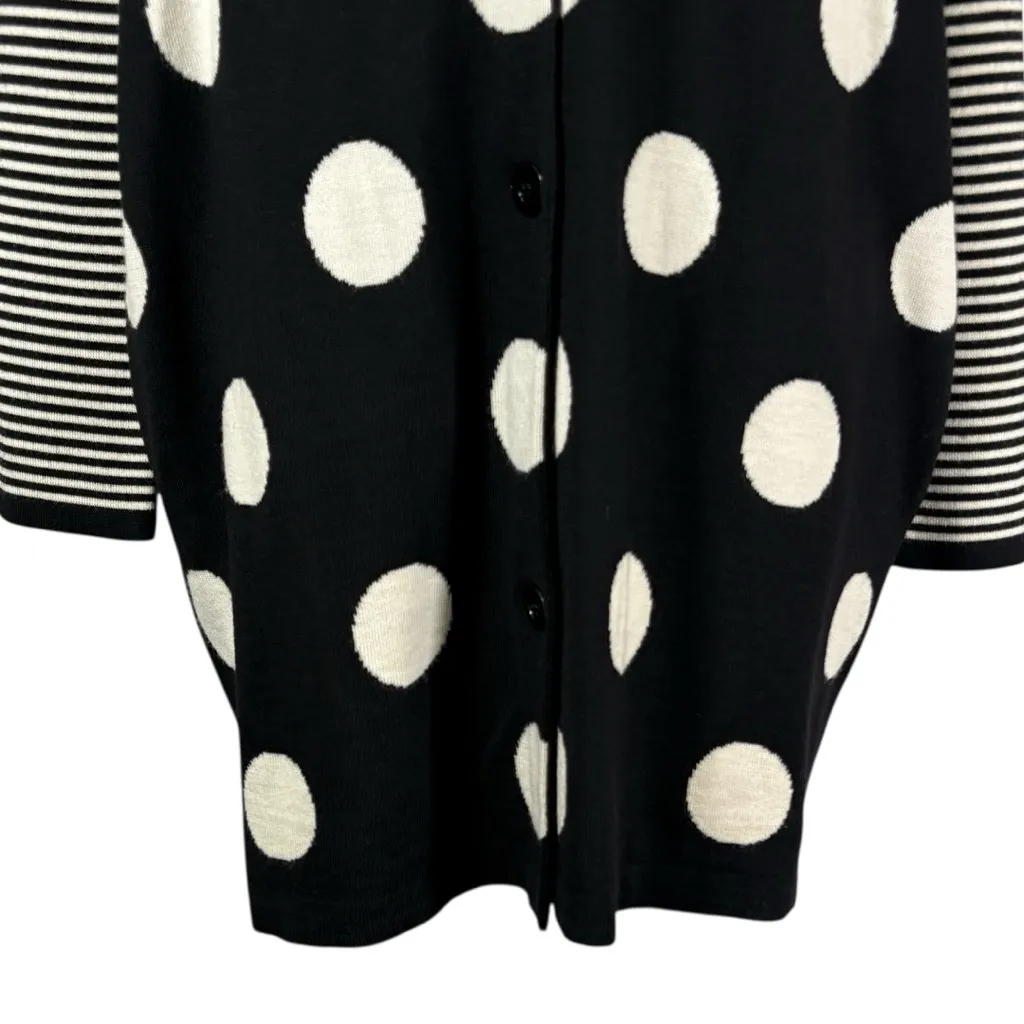 Boutique Moschino Virgin Wool Long Sleeve Button Front Polka Dot Dress Size 10 - Image 7