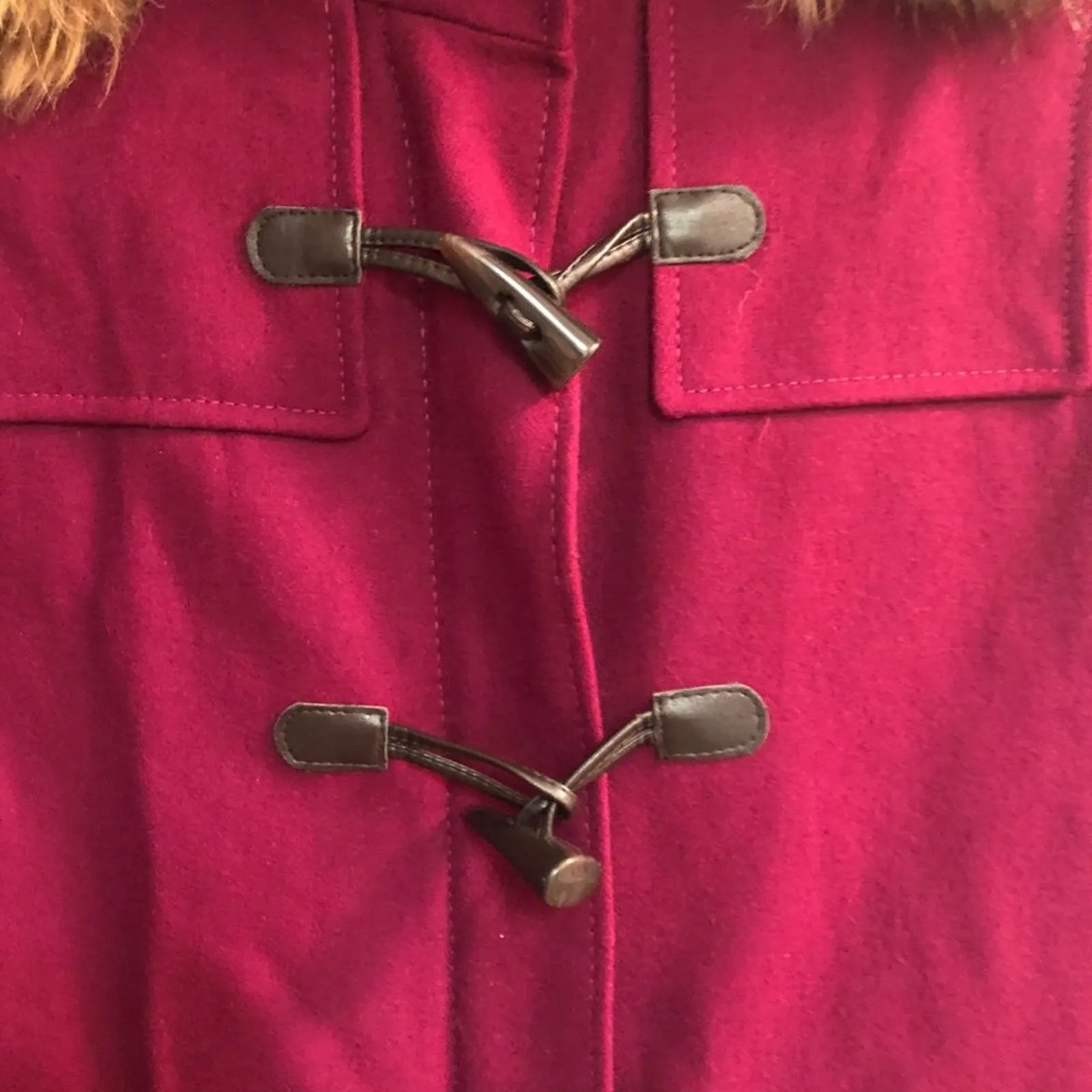 Tommy Hilfiger Wool Hooded Coat Pink - Image 3