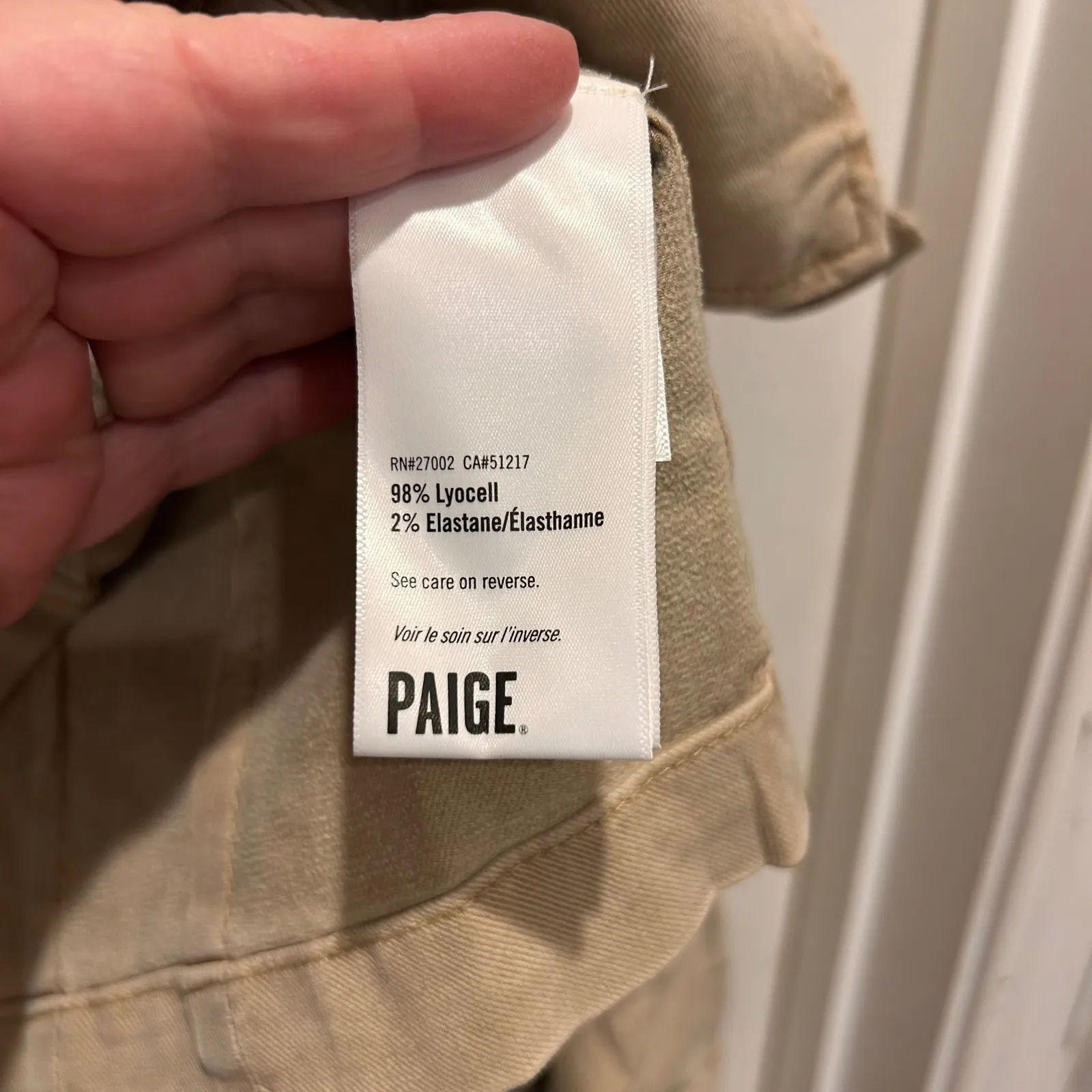 PAIGE Pacey Vintage Suntan Tan Utility Jacket Button Front Lyocell Women Size L - Image 7