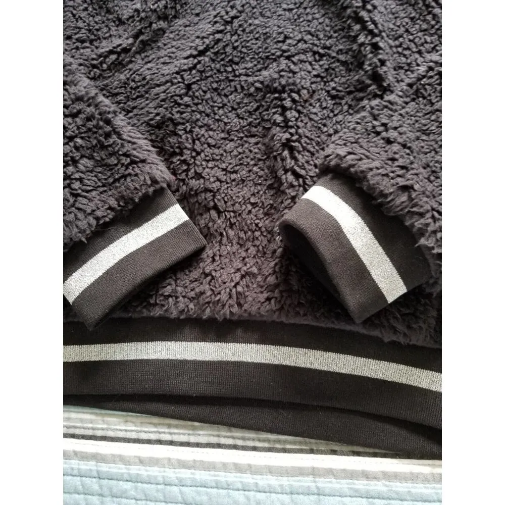 1.State Rich Black Teddy Bear Soft Long Sleeve Sparkly Trim Sweatshirt Womens M - Image 4