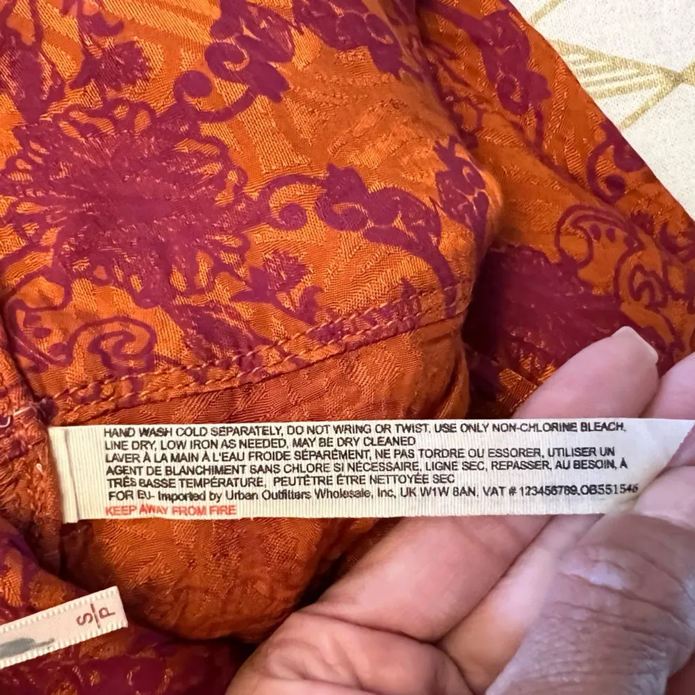 Free People Floral Boho Harem Pants in Dusty Papaya Color Size SP - Image 13