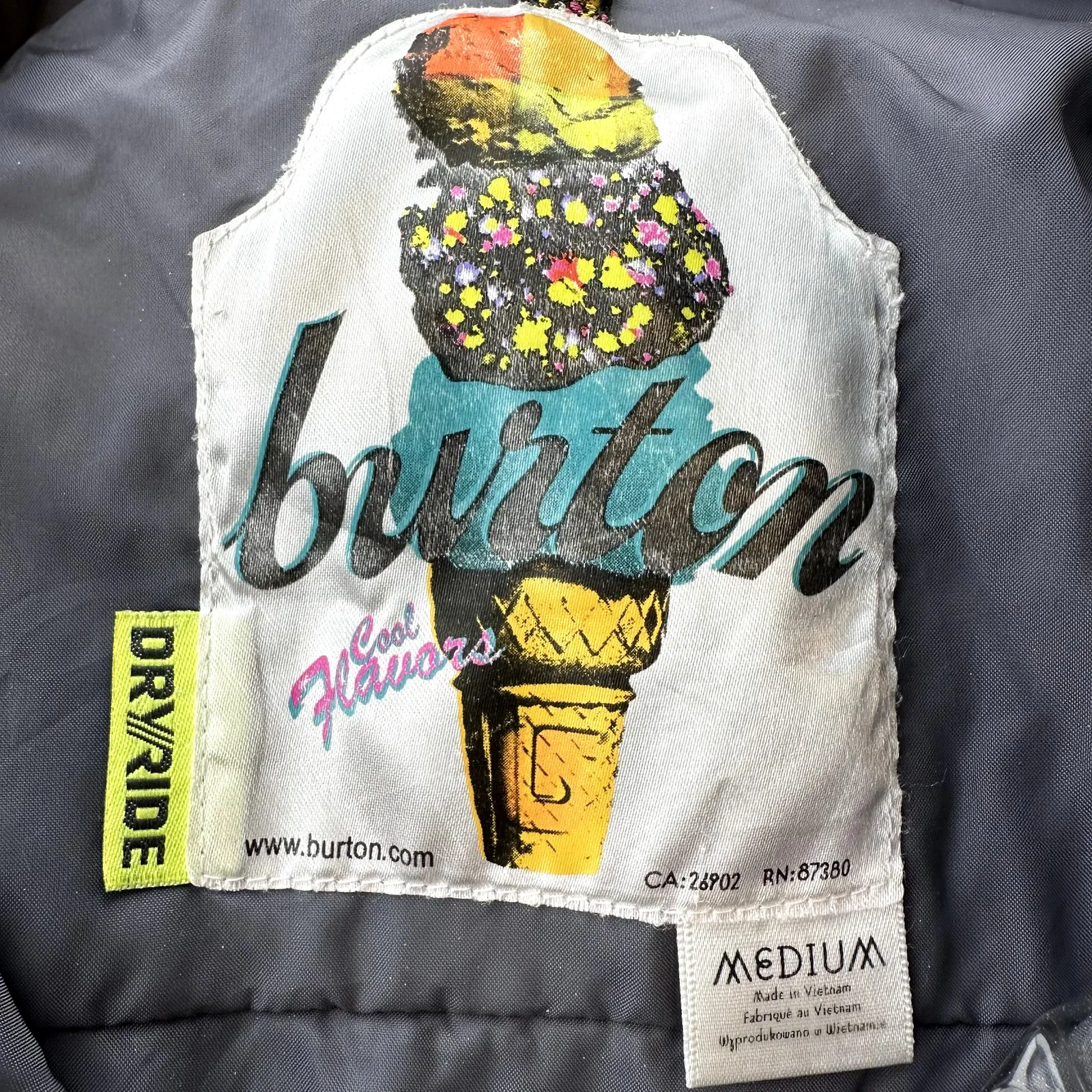 Burton Jet Set Jacket Hood ThermacoreEco Insulated DRYRIDE Slim Gray Medium - Image 2