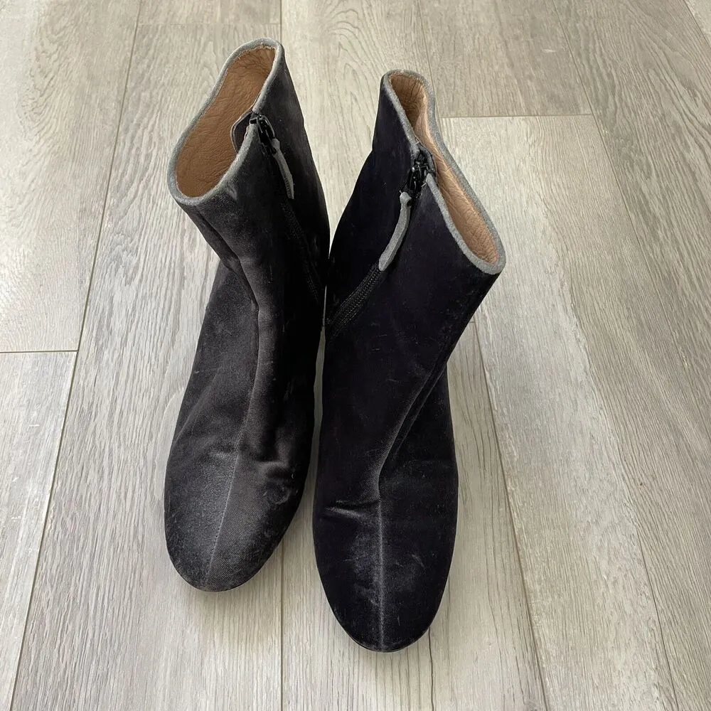 J. Crew Hadley Velvet Ankle Boots Purple (size 10) holiday party going out fairy - Image 2