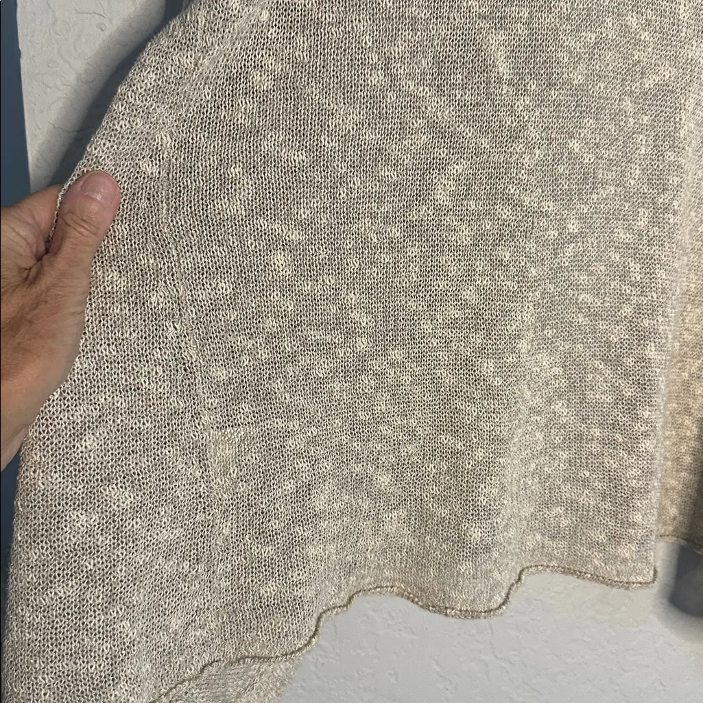 Eileen Fisher Woman 1X Oatmeal Beige Cardigan Sweater Linen Nylon Neutral Fall - Image 6