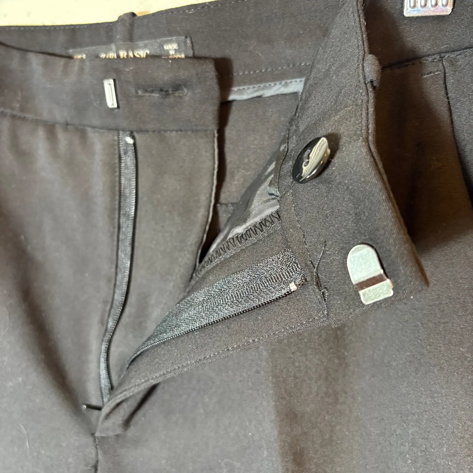 Zara Basic Black Leopard Print Trim Career Casual Pants Size‎ Small - Image 6