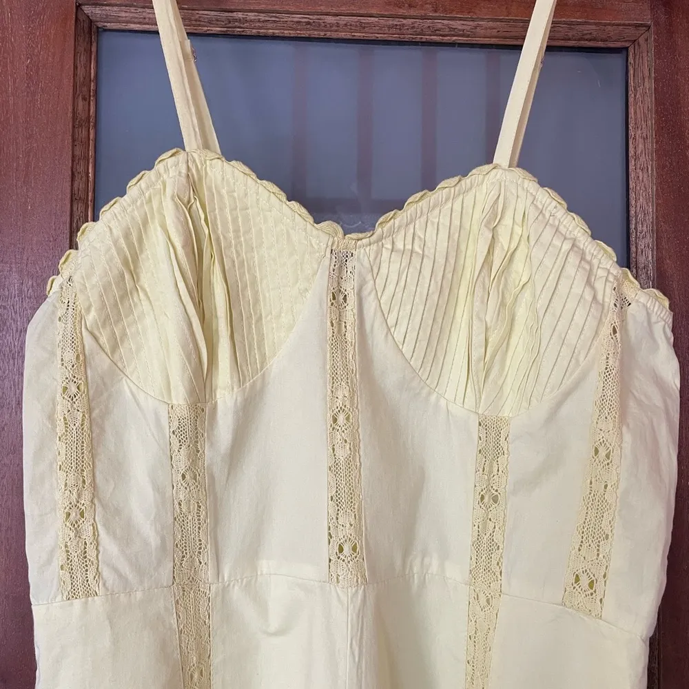Urban Outfitters Yellow Spaghetti Strap Corset Style Romper NWT- M - Image 2