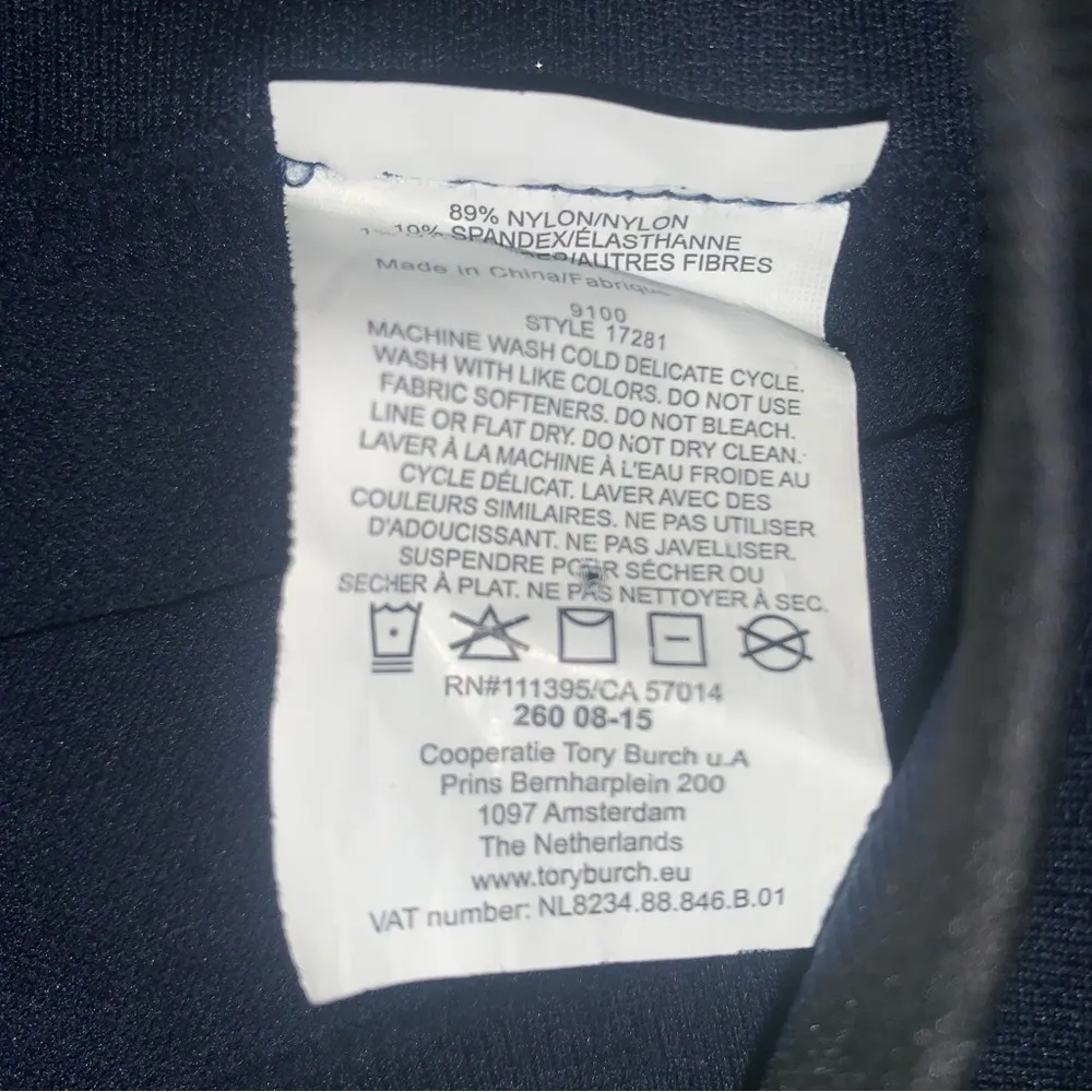 Tory Burch Sport Crop Leggings Navy Blue Size XS - Image 2