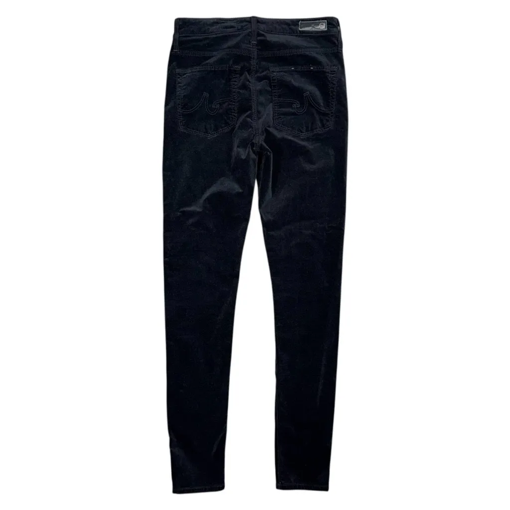 AG Jeans Adriano Goldschmied Farrah Skinny Velvet Pants Size 27 Black High Rise - Image 3