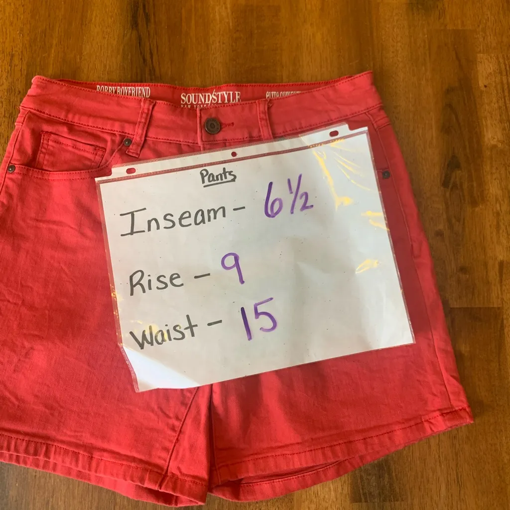 Sound Style Shorts Size 6 Red Bobby Boyfriend Short Elite Comfort Stretch - Image 8