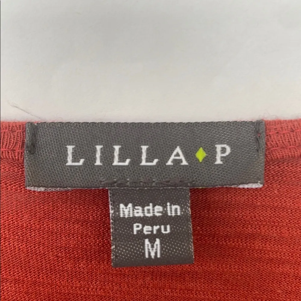 Lilla P Women’s Rust Terracotta Long Sleeve Dress Jersey Knit Pima Modal Blend Orange Size M - Image 5