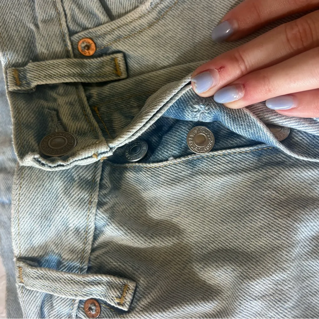 Levi's Sky Blue Denim with Brown Patch - Image 2