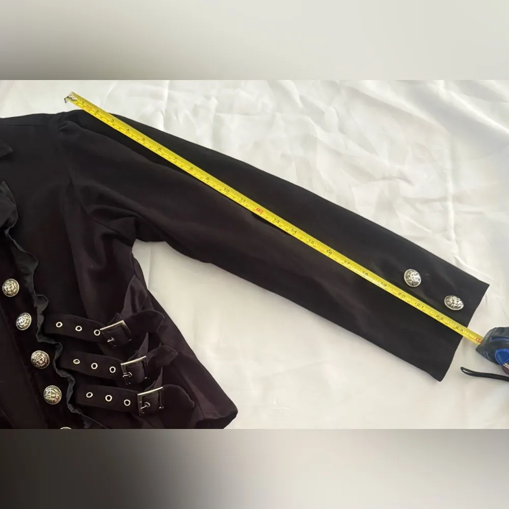 Funhouse Jacket Y2K Goth Whimsy Goth Punk Buckles Marching Band XL Black READ DE - Image 7