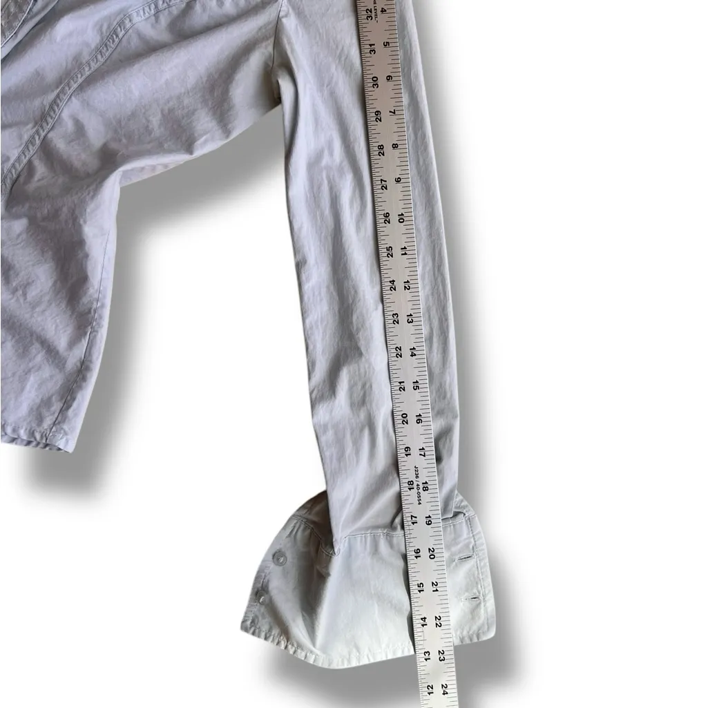 Y2K The Limited Baby Blue Fitted Blouse XS/S Extended Cuff 90s Collar - Image 8