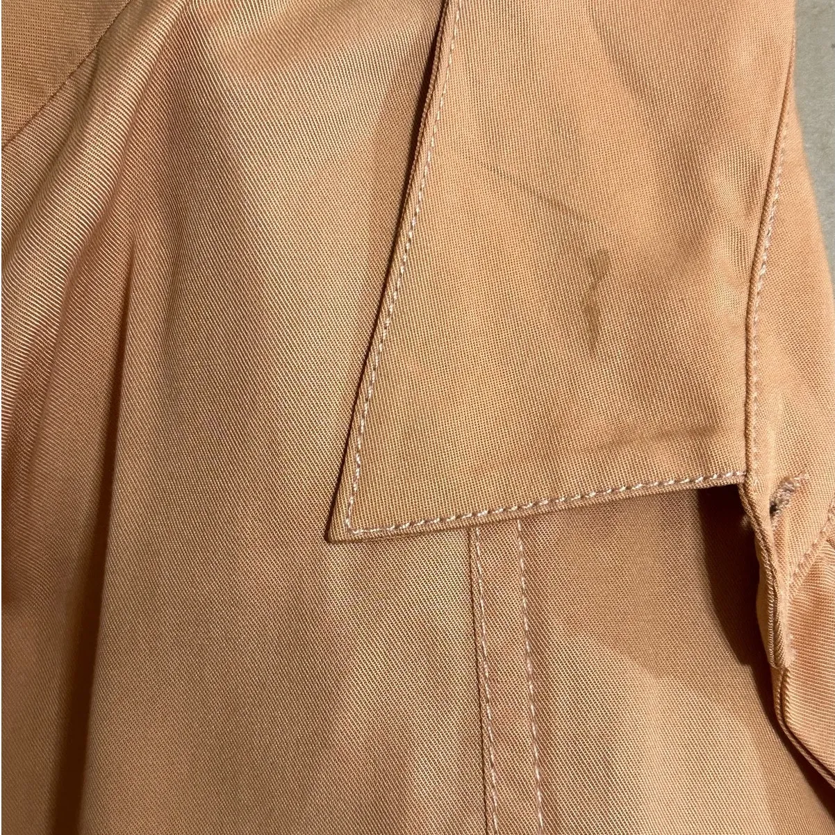 L’Academie Romper Brown Natural Fiber Short Sleeve Button Front Tie Belt New - Image 5