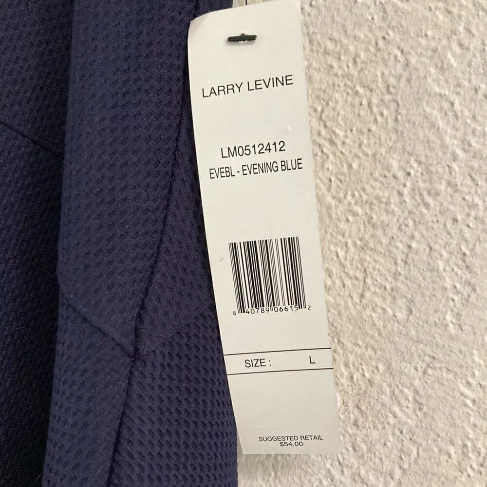 Larry Levine career knee length stretch Waffle knit skirt womens L navy blue NEW - Image 4