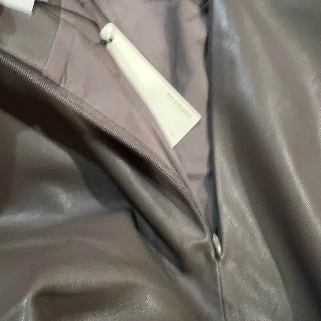 Love, Bonito Christie Pleather Column Midaxi Skirt Color Pewter NWT Size Large Tan - Image 10