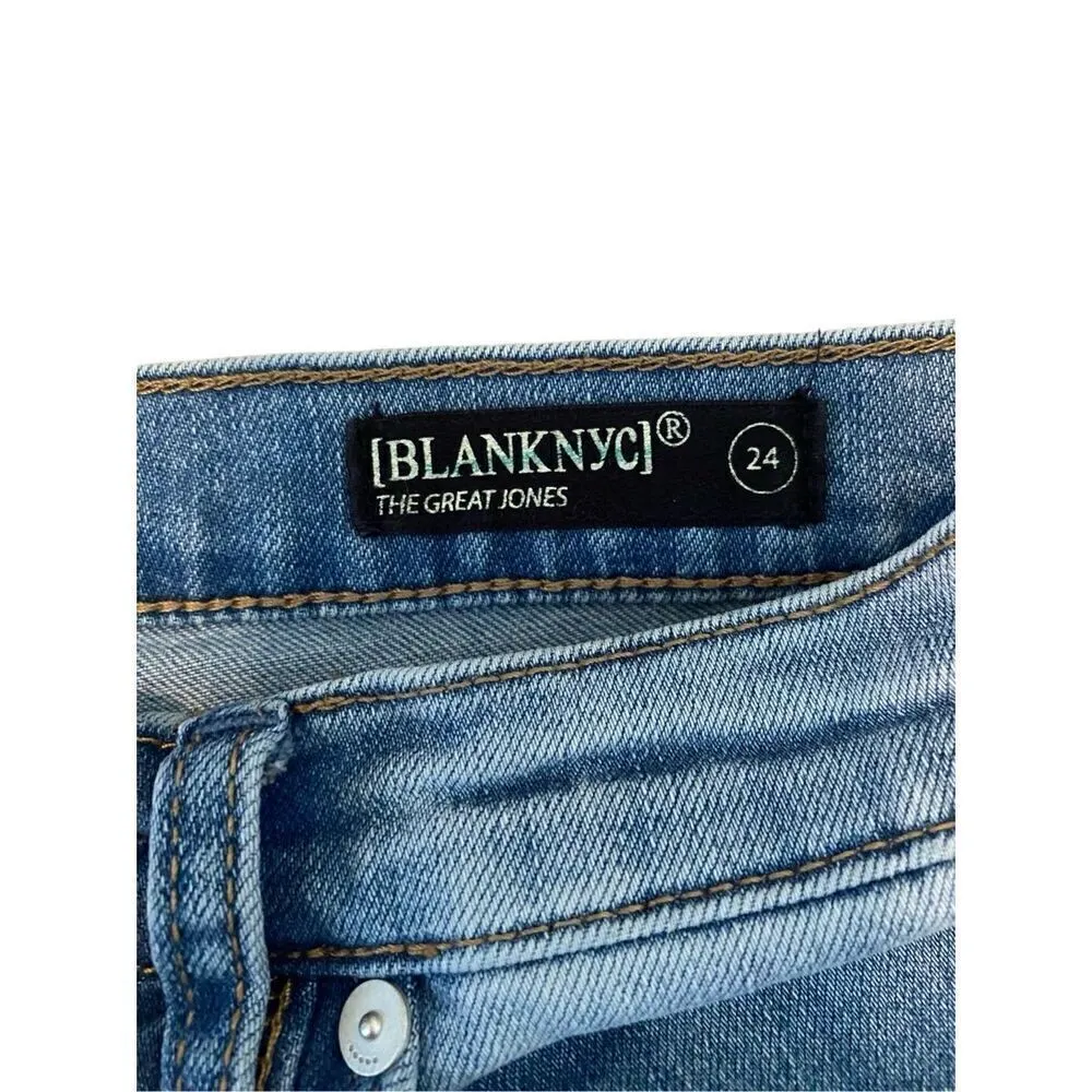 Blank NYC The Great Jones High Rise Skinny Distressed Jeans Straight Leg Sz 24 - Image 6