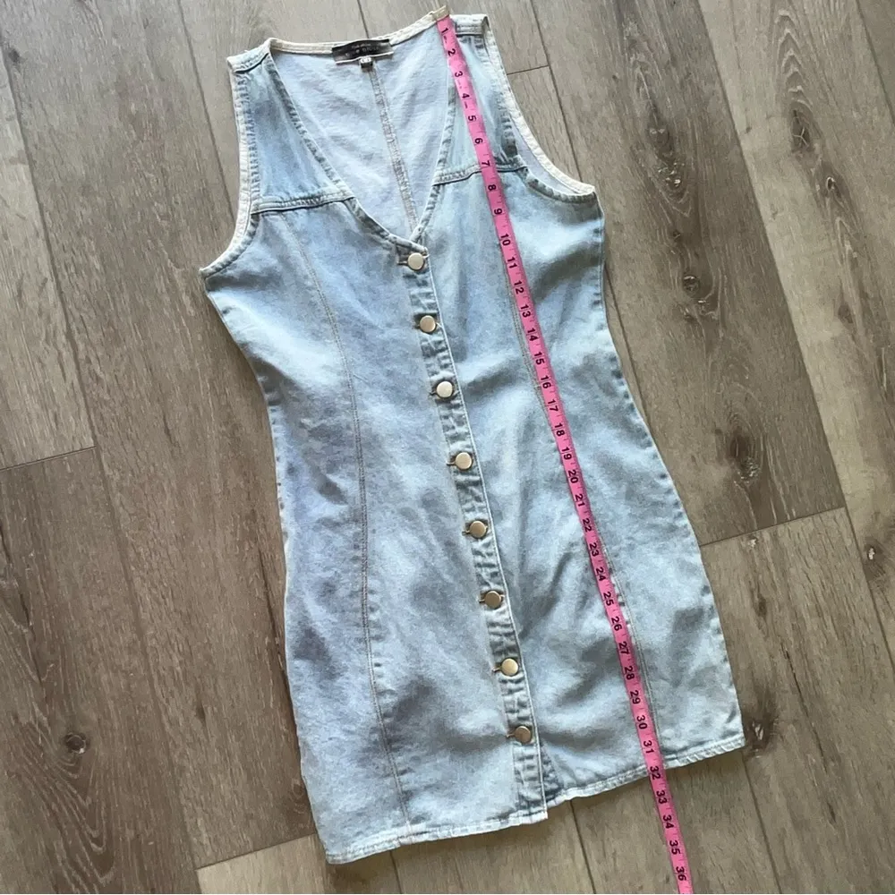 Blue Blush Denim Button Down Dress M 100% cotton - Image 7