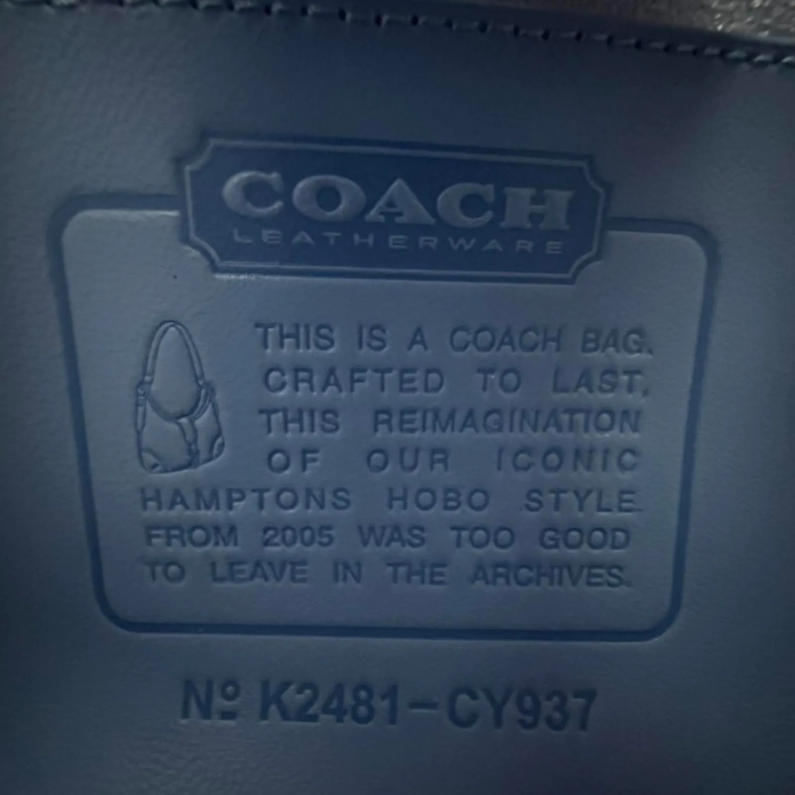 Coach Originals Hamptons 2005 Hobo Shoulder Bag NWT Silver/Mist Blue - Image 6