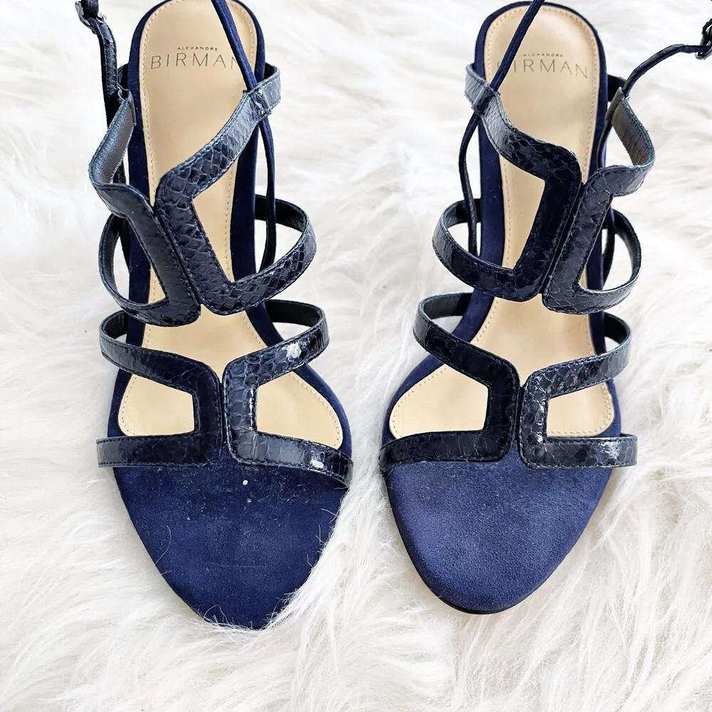 Alexandre Birman Mena Sandal in Night Blue Suede - Image 3